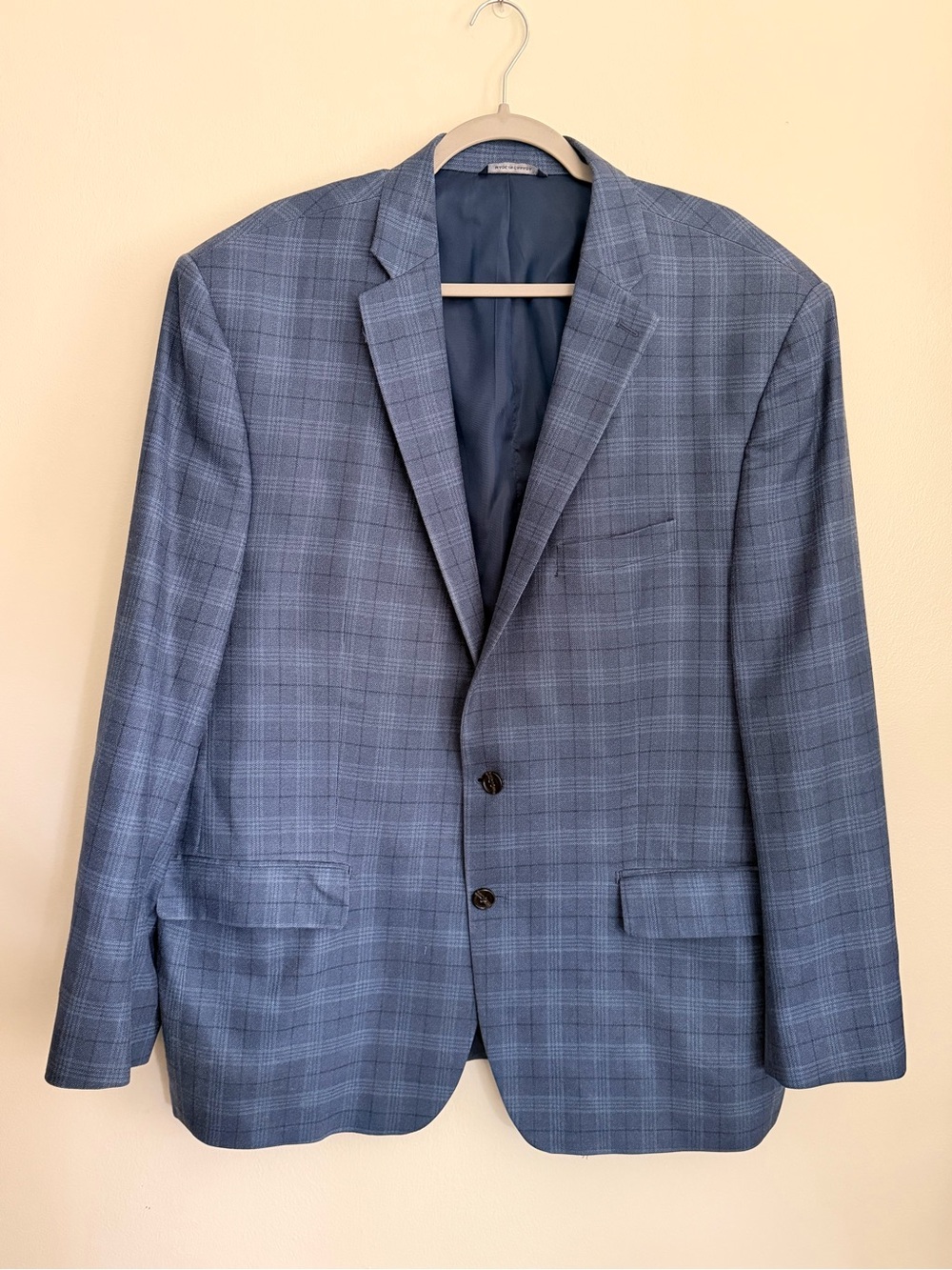 POLO RALPH LAUREN Blue Label Men’s Plaid Wool/Silk Blazer Sz 48R Made in Canada